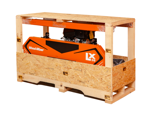 LX30 sawmill on pallet
